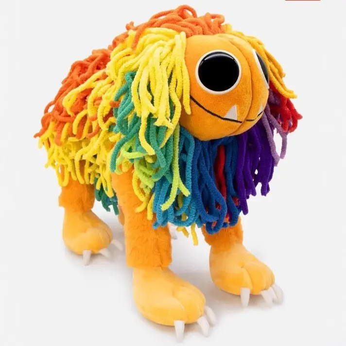 Colorful Yarn Hair Monster Plush Doll - Open & Close Mouth Stuffed Toy, Spooky Cute Halloween Room Decor, Pre-order Gift for All Ages