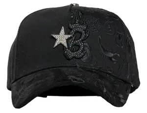 Barbas Hats “Look At Me Complex – B Star Graffiti” Premium Snapback Cap – Unisex Urban Streetwear Hat with Bold 3D Embroidered Star Artwork, Statement Fashion Piece for Trendsetters and Everyday Style Expression
