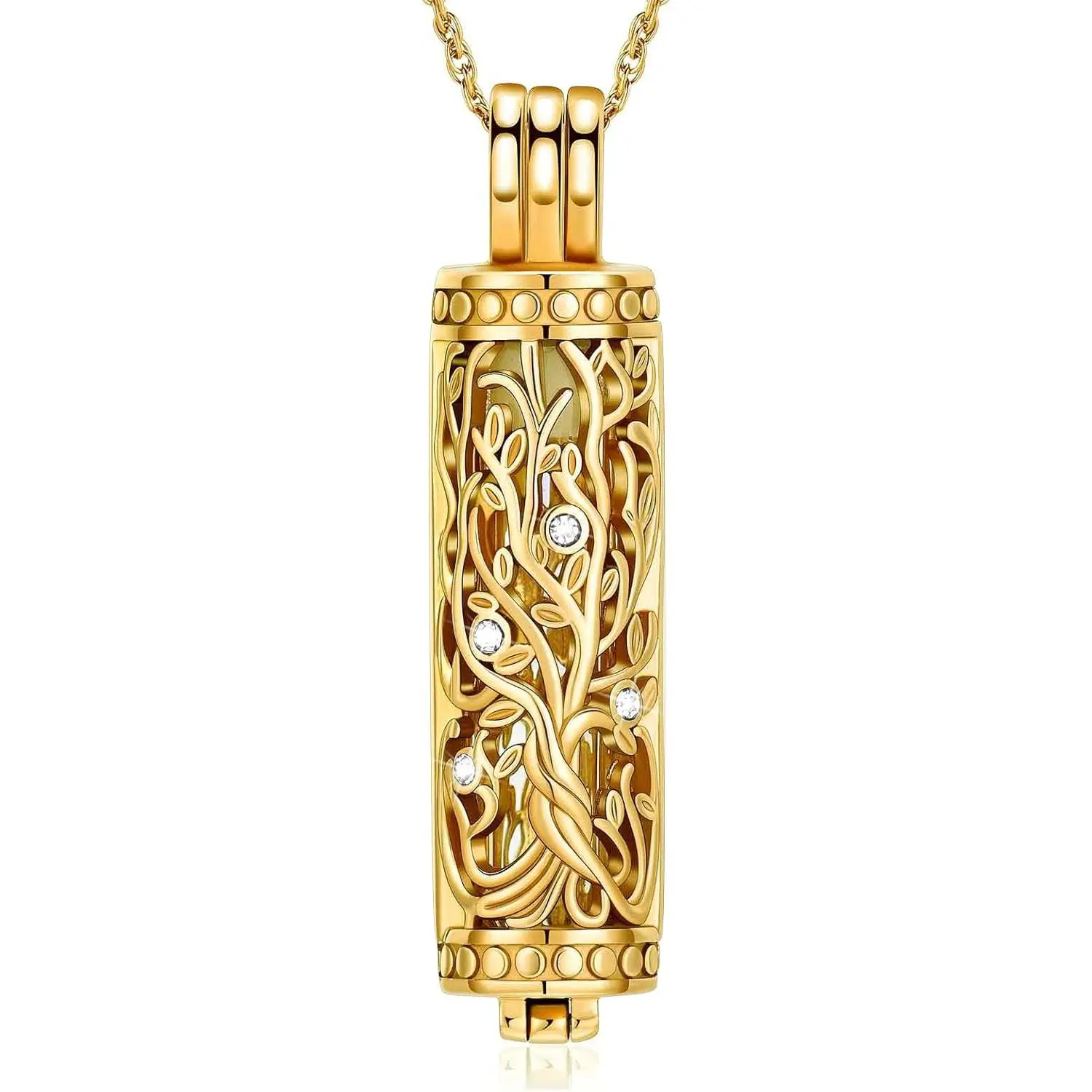 Cylinder Cremation  Tree of Life Urn Ashes Necklace for Women Men Vial Cremation Ash Pendant Loved  Memorial