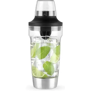 in One  Shaker Set with Measurements, Reamer, Bottle Opener, Strainer and Jigger for Cold Brew ,  Bar, Bartending, Camping, Picnic, Outdoor Party, On the Go, 18 oz