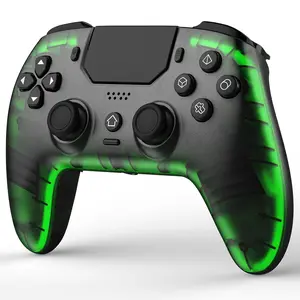 Controller for PS-5,Pro/Slim/PC, with Hall Effect Joystick & Trigger/Macro/Turbo/RGB Light/3.5mm TRRS Audio Jack/Speaker/Mute Button/6-Axis Gyro/ Vibration/Touchpad (Black/Clear)