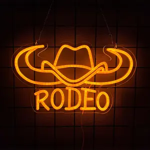 Texas Neon Sign Cowboy Light Signs for Wall Decor LED RODEO Lights up Signs for Man Cave Bar Pub Bedroom Neon Western Signs Gift for Men Boys Birthday Wall Art