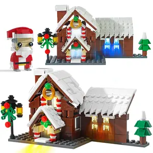 304PCS Christmas Building Blocks Set with Santa Tree & Festive House DIY Construction Toy for Kids Engaging Holiday Fun Educational Play Safe Fun
