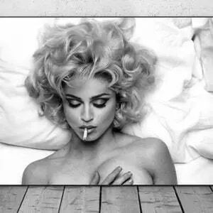 Madonna Sm0king Poster, Feminist Print, Black and White Wall Art, Fashion Print, Photography Prints, Teen Girl Room Decor