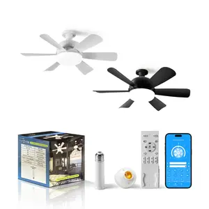 20W Ceiling Fan with Light, Remote Control Ceiling Fan with 6-speed Dimmable Light, Indoor Light for Living Room, Bed Room, Kitchen
