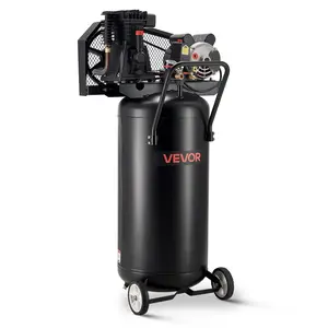【summerfinds】VEVOR 30-Gallon Air Compressor, 2HP 5.3SCFM at 90PSI, Max 125PSI Pressure Oil-Lubricated Air Compressor Tank, Portable on Wheels for Auto Repair, Tire Inflation, Spray Painting, Woodwork Nailing, 120V
