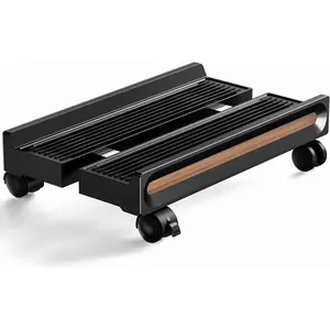 Adjustable Mobile CPU Stand,Ventilated PC stand for floor, Computer Tower Stand with Locking Caster Wheels Fits  PC,Computer Mobile Cart Holder for Office,Gamers and Students