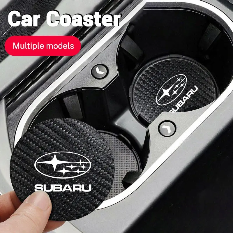 2pcs Car Coaster Water Cup Mat, Non-Slip Pad for Subaru Forester, Crosstrek, Outback, Impreza, Xv, Tribeca, Ascent, Legacy, Levorg, Mpreza, Car Accessories Interior, Car Auto Accessory, Vehicle Accessories