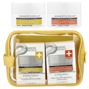 Advanced Clinicals Eye Cream, Firming & Brightening, 2 Piece Set