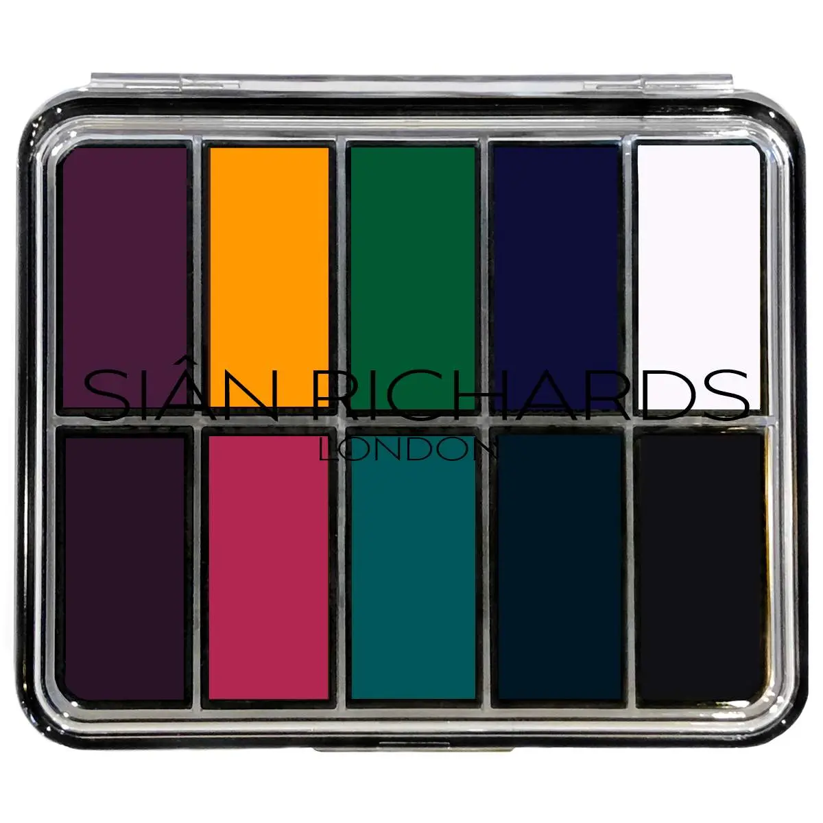 Siân Richards Hydroproof Brio 10 Colour Makeup Palette for Longwear Cream, Waterproof & Eye Shadow Options, Perfect for Cat Liner & Eyeshadow Use - Brow, Cosmetic