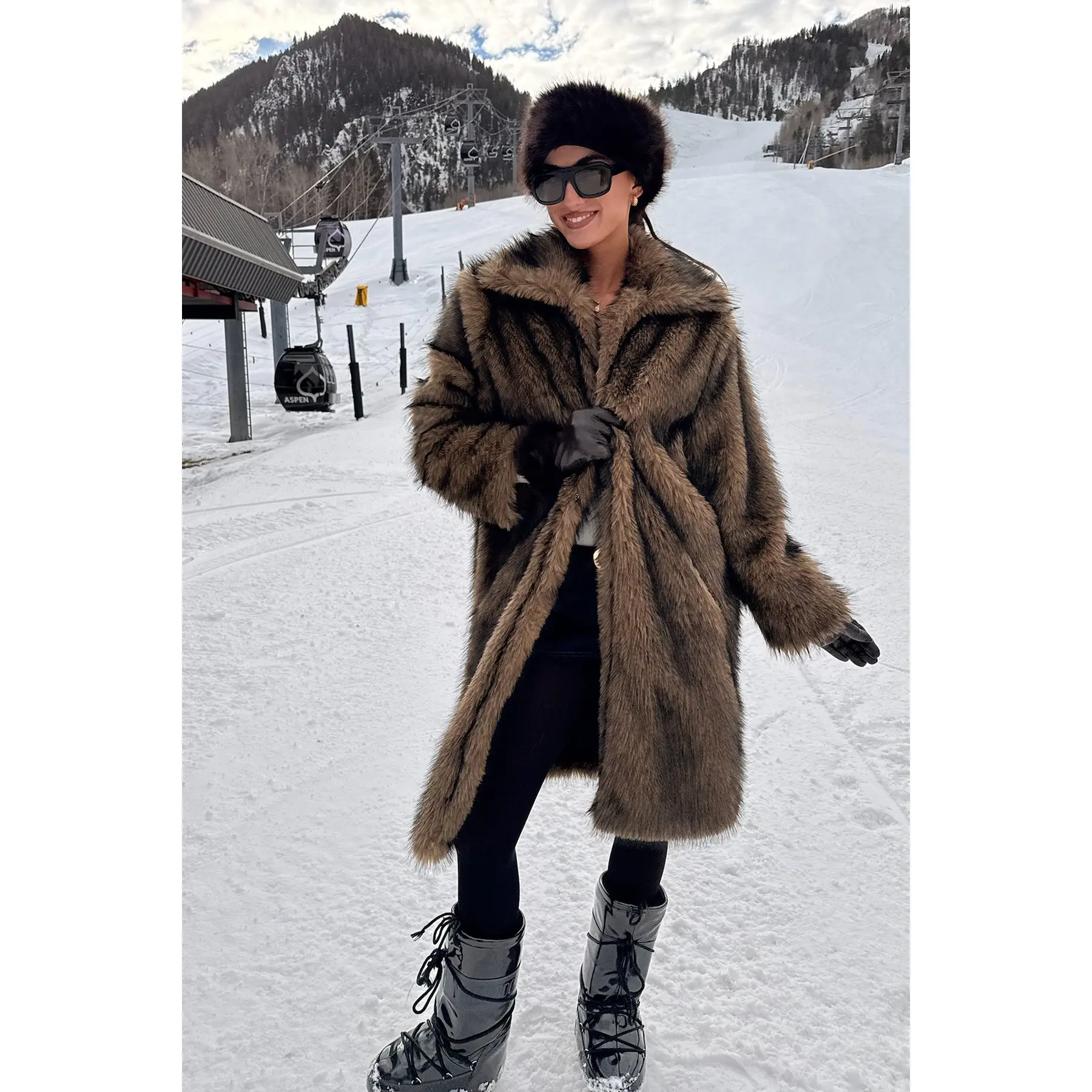Saphira Oversized Faux Fur Maxi Coat Saphira Oversized Faux Fur Maxi Coat
