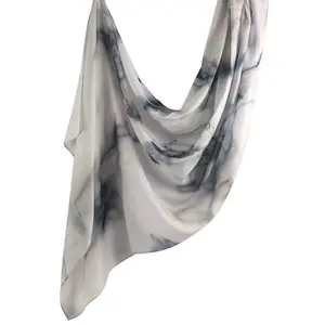 Women's Watercolour Floral Printed Casual Modal Hijab Head Scarf, Scarf Head Wrap (MH103)