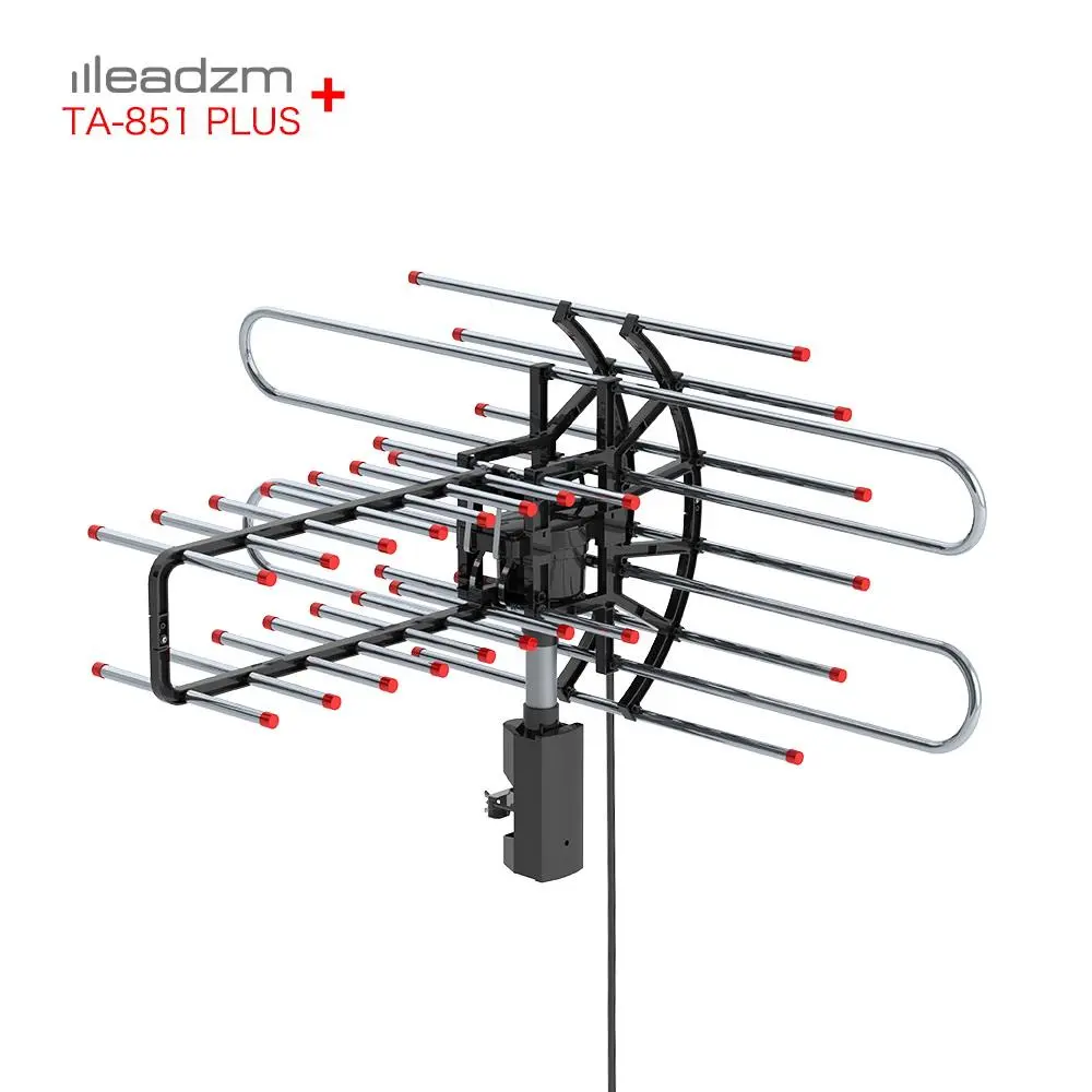 【Summervibes】Leadzm TA-851 Plus 360°Rotation UV Dual Frequency 45-860MHz 22-38dB 42.65ft cable Outdoor Antenna