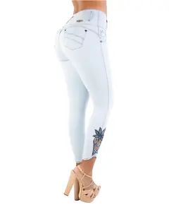 BUTT LIFTING LIGHT BLUE ANKLE SKINNY JEANS TK563