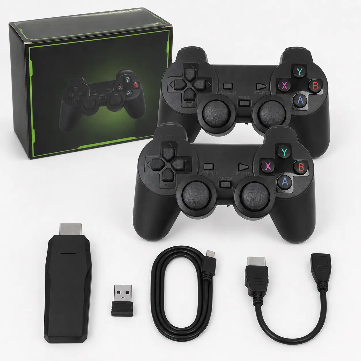 20,000+ Games Retro Gaming Console, 4K HDMI Wireless Game Stick with 2 Controllers, 9 Emulators and 64GB Storage, Plug-and-Play Video Game System for TV, PC and Projector