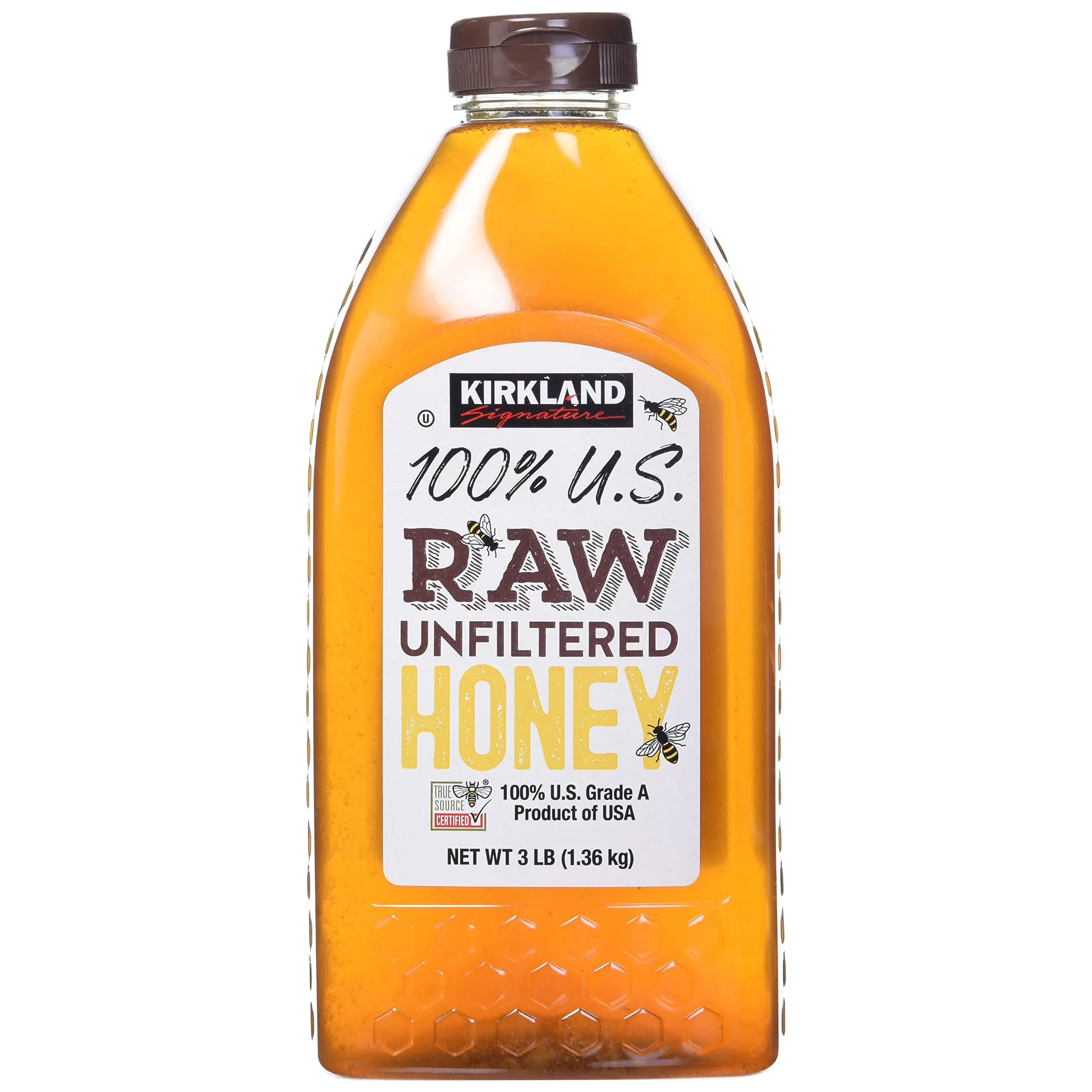 Kirkland Signature Natural Raw Unfiltered USA Honey - 48 oz (3 lbs), Sweet Rich Flavor, Pack of 1
