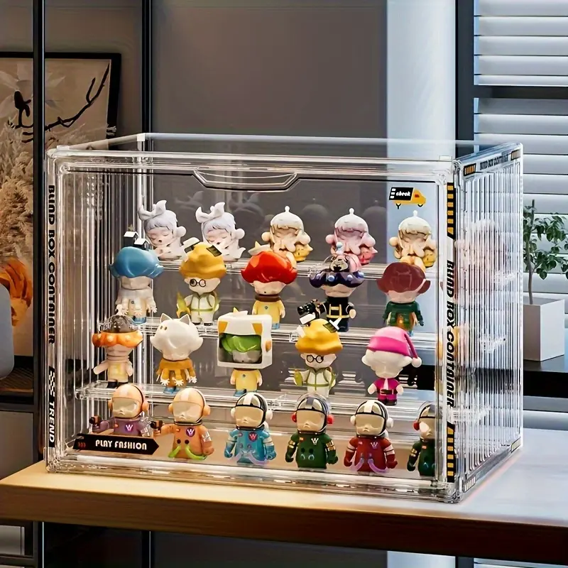 Transparent Acrylic Advanced Figure Display Case, Durable Material Protection, Clear View, 360 °   Panoramic, Magnetic Door Design, Ideal for Collectibles, Collectible Figures, Cute Collectible Figurines