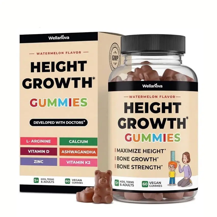 Height Growth Gummies | Vitamin Gummies with Calcium, Magnesium Glycinate 9/2027