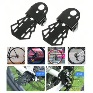 1 pair of folding pedals for mountain bikes, Mtb Parts, thickened steel rear wheels, installation of folding foot pads and anti slip brackets, Bike Accessories, Bicycle Parts