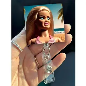 Glitter My Badge Funny face badge reel for nurse and hospital workers. Badge clip Badge pull - Retractable swivel clip with a 360 rotation. Great gift for coworker