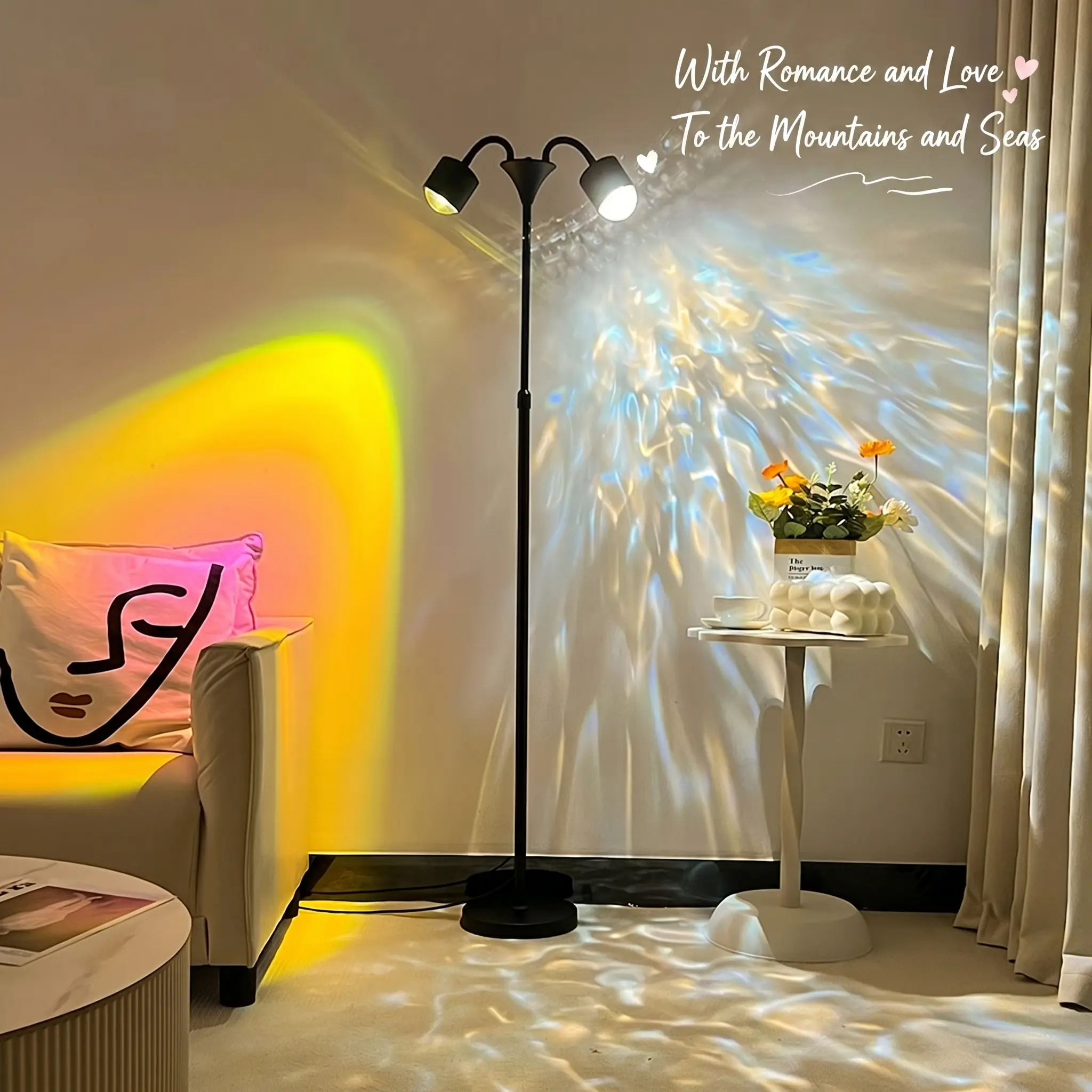 RGB Sunset Wave Mood Lamp, Indoor Lighting Fixture for Home Improvement