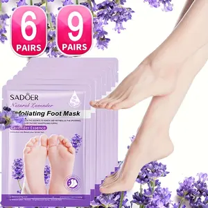 [Lavender Foot Mask] 6/9 Pairs Lavender Foot Mask |   Hydrating And Moisturizing Foot, Portable |   Suitable for Home, Going Out, Travel, Business And Other Occasions, Gifts, Foot Care, Foot Light Beige Care, Hand Greeting, Mother's Day Gift