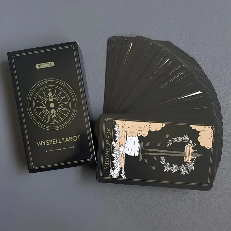 Minimalist High-End Tarot Cards Wyspell Series, Beginner Spiritual Guidance Ritual Board Game Cards, Elegant Design for New Users, Tarot Card Set