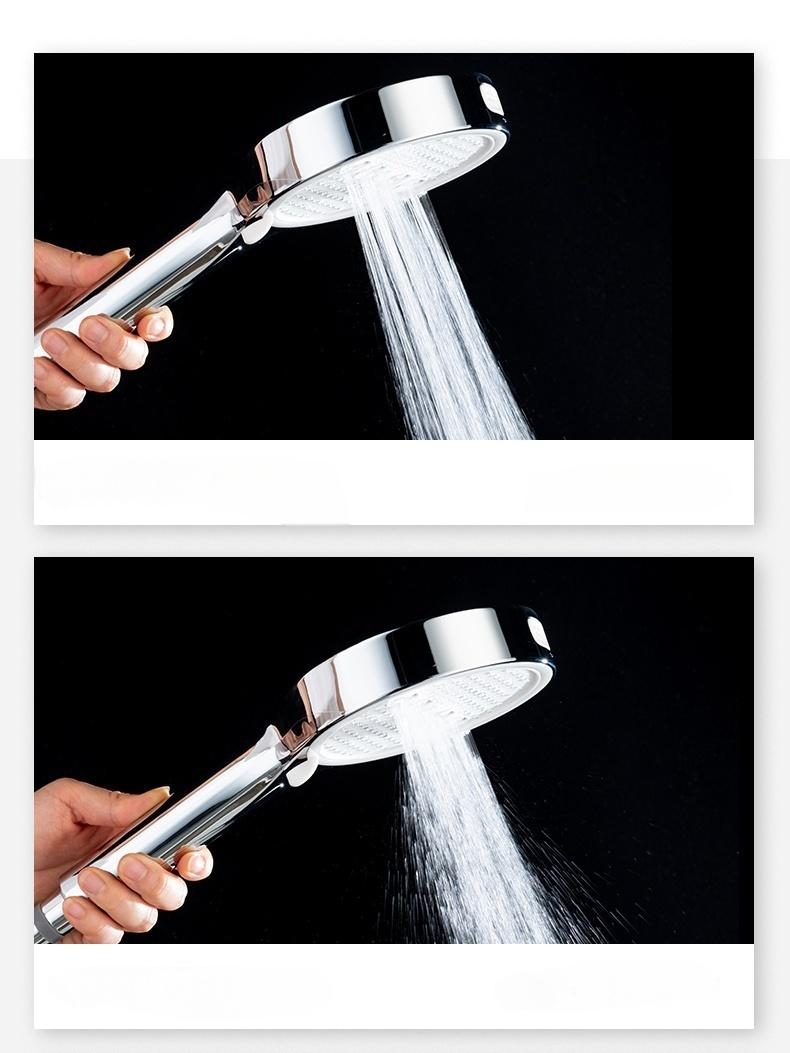 High-Pressure Handheld Shower Head, 6 Spray Mode Patterns, Water-Saving Design, Bathroom Shower Head, Fixed Shower Head, Bathroom Additions, Easy to Install, Durable, Silvery,Black Shower Head for Shower Use Solely For shower use solely