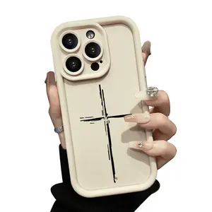 Silicone Smartphone Casing, Cellphone Accessory Protector for iPhone 16, 15, 14 Pro Max, 13, 12, 11, XR, XS Plus - Soft, Cross-Text, Shockproof, Drop-Protection, Rugged Durable Cover