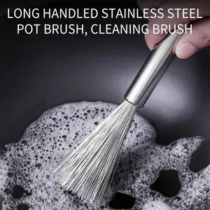 Durable Stainless Steel Cleaning Brush, Household Cleaning Tool, Ergonomic Long Handle Design, Ideal for Living Room Bathroom Kitchen, Fan Cleaner Tool