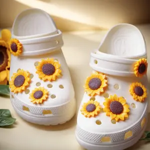Summer Fresh! Sunflower Shoe Charms for Clogs Unique Shoe Charms for Crocs Creative DIY Decor for Crocs Perfect for Bright Summer Vibes DIY Shoes Decoration for Party Favor (No Shoes) cute
