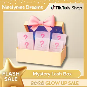 Ninetynine Dreams Mystery Lash Box (Get 3, 6, or 10 Unique Lashes Styles) May include strip, cluster, lower lashes, [NO GLUE] self-adhesive lashes, Manhua Lashes Book, Beginner-Friendly Ultra-Thin Band Reusable Lashes, Perfect For Holiday Gifts & Surprise