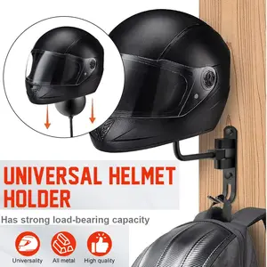 Motorcycle Helmet Wall Mount Stand, Helmet Holder with Hooks, Hat Rack, 180 Degree Key Ring Hook, Living Room Accessory, Wall Mounted Hanger, Hook Storage Rack