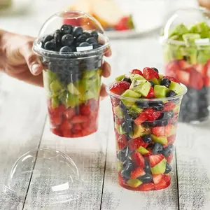 Disposable Iced Coffee To-Go Cups 20/30/50 Pcs Individual Cups | BPA-Free Dome Lids Included | Perfect for Smoothie, Juice & Milkshake