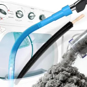 2PCS Dryer Vent Cleaner Kit with Flexible Lint Brush & Vacuum Hose Attachment for Deep Cleaning Blue Tool for Home Maintenance