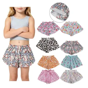 Elastice waist kids girls summer butterfly shorts toddler girls bottoms