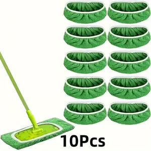 Super Absorbent Mop Pads 10pcs Reusable Flat Floor Mop Cloth Pads - Washable, Durable, Easy to Clean, High Absorbency, Long-lasting Cleaning Supplies Mop Heads