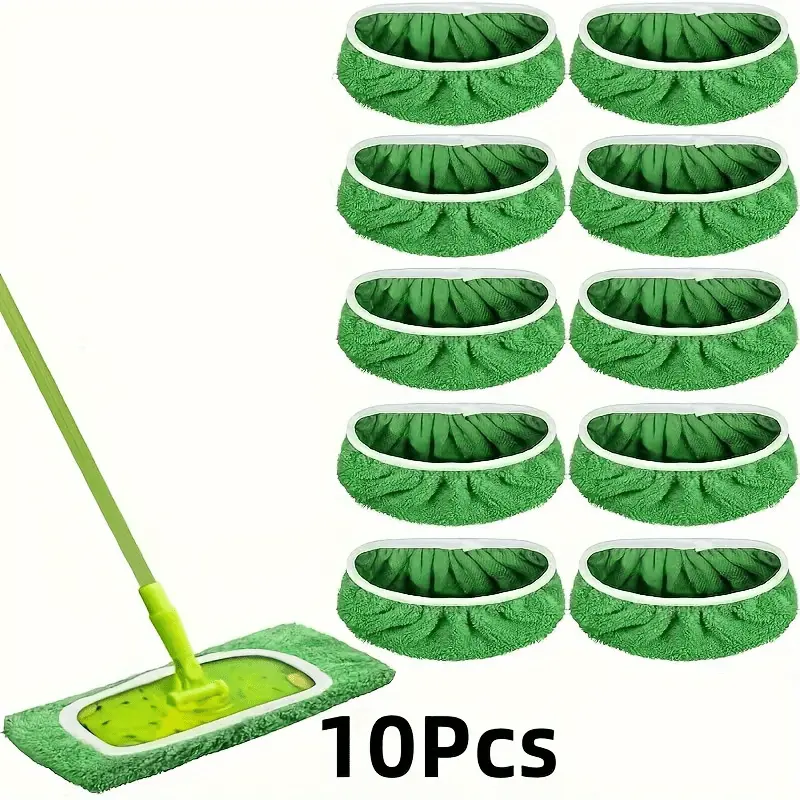 10pcs "10×4.5 Inch"&”17×5Inch“ Super Absorbent Mop Pads, Reusable Flat Floor Mop Cloth Pads - Washable, Durable, Easy to Clean, High Absorbency, Long-lasting Cleaning Supplies Mop Heads