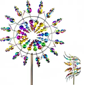Colorful Metal Windmill, Kinetic Wind Sculpture and Spinner, 3D Wind Spinner, Outdoor Garden Decor, Attractive Wind Spinner