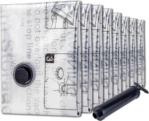 [New deal] 8 Jumbo Vacuum Storage Bags, Vacuum Seal Bags for Clothing, Travel Space Saver Bags for Luggage Clothes Pillows . Compression Organiser