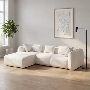 【JOYVELLEHEIM】104.3″ Oversized Cloud Sectional Boneless Couch for Living Room, Modern Compressed L Shape Couch with 5 Throw Pillows, Chenille Deep Seat Memory Foam Spineless 4 Seater Sofa, Cloud-Like Comfort, Washable Covers, budget friendly
