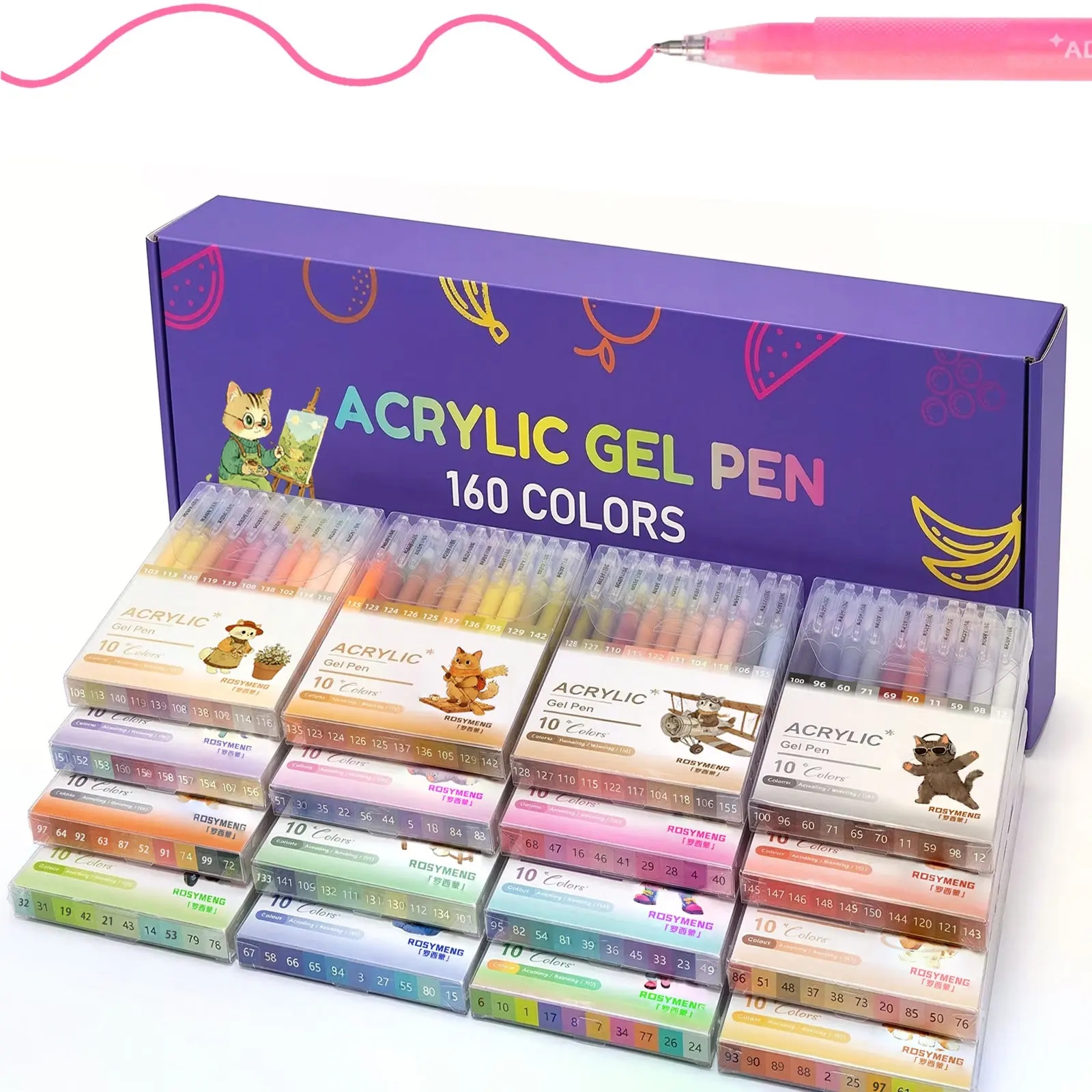 3D Acrylic Gel Pen, Fast-Drying 1.0mm Acrylic Paint Brush, Graffiti Drawing Set, Ideal for Notes, Marking, Card Making, Coloring, Outlining, Coloring Supplies