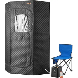 VEVOR Portable Steam Sauna Tent Full Size, 1000W Personal Sauna Kit for Home Spa, Detoxify Soothing Heated Body Therapy, Time Temperature Remote Control with Floor MatVEVOR Super Brand Day