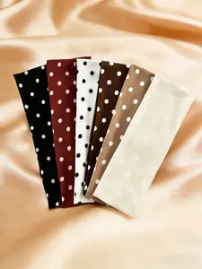 3-Pack Polka Dot Soft Non-Slip Hairbands, High Elastic Yoga Sports Accessories, Versatile Daily & Occasion Hair Ties, Elegant Fall Winter Fashion
