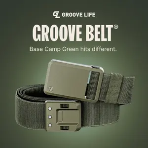Groove Belt Ultra  – Stretch Hiking & Adventure Belt for Men, Outdoor Ready – Timber