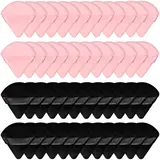 Colovis  Powder Puff Set Soft Velour Triangle Makeup Sponge for Foundation & Loose Powder Pink & Black Ideal for Travel Daily Use Easy to Clean Beauty Tools