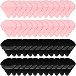 Colovis 48 PCS Powder Puff Set Soft Velour Triangle Makeup Sponge for Foundation & Loose Powder Pink & Black Ideal for Travel Daily Use Easy to Clean Beauty Tools