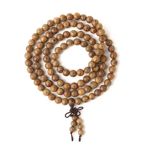 Buddhist Beads Necklace 108 Prayer Wooden Bead Bracelet