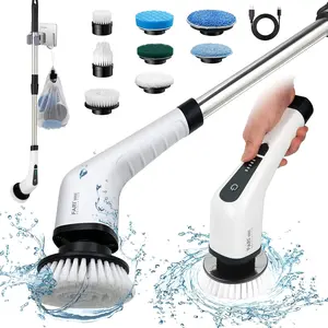 Spin Scrubber, FARI Shower Brush with 8 Replaceable Brush Heads, Scrubber with Handle and Shower Cleaner