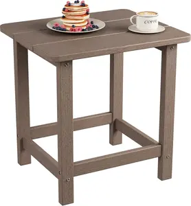Square HDPE Outdoor Side Table - Durable Adirondack Patio End Table for Beach, Porch - Weather Resistant & Easy to Assemble